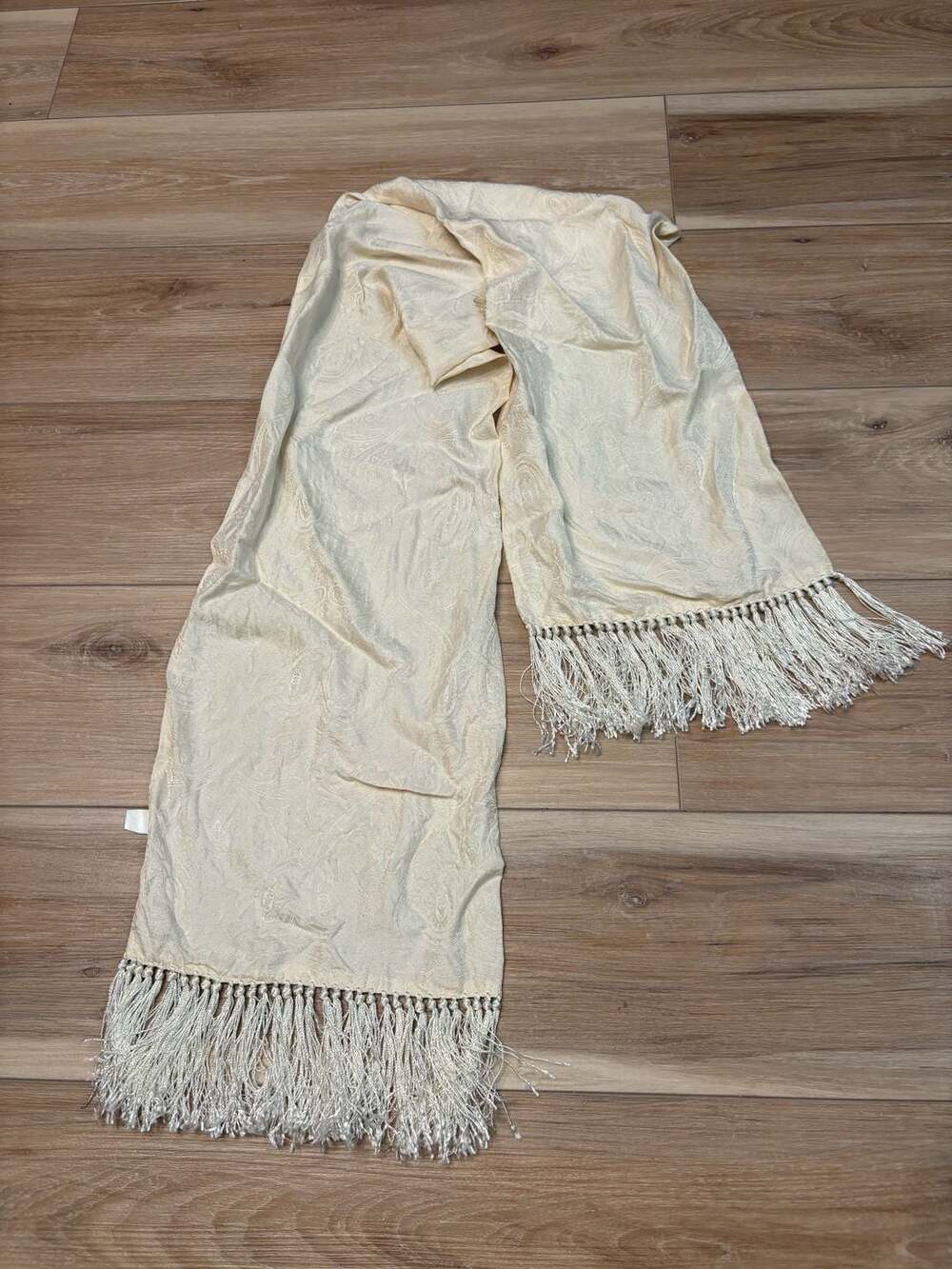 Basha 100% Silk Thick Paisley Pattern Scarf with Fringe